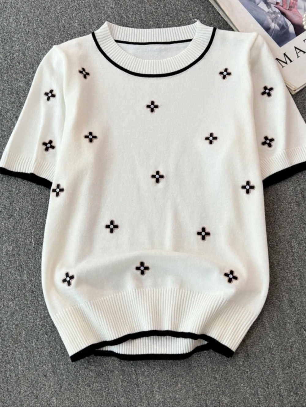 Women’s Lightweight Short Sleeve Summer Sweater - Picture 11 of 12